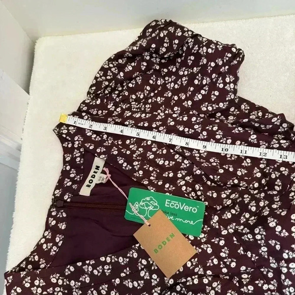 Boden Cut Out Midi Tea DressDark Burgundy, Sweet Daisy Size 10P - Picture 11 of 12